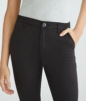 High-Waisted Slim Twill Pants