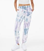 Tie-Dye Slouchy High-Waisted Cinched Sweatpants