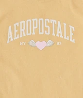 Aeropostale Winged Heart Flocked Graphic Tee