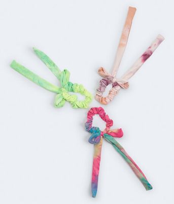 Tie-Dye Bow Mini Scrunchie 3-Pack