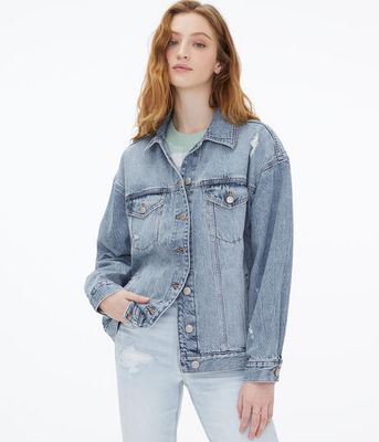 Medium Wash Oversized Denim Jacket