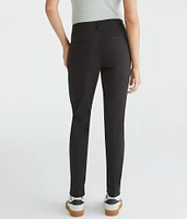 High-Waisted Slim Twill Pants