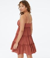 Solid Scoop-Neck Tiered Babydoll Dress