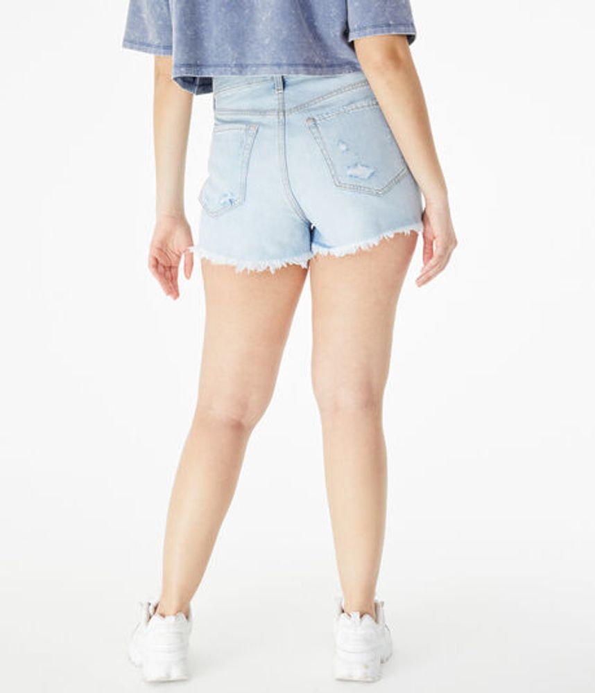 High-Waisted Curvy Denim Shorty Shorts