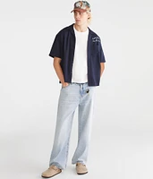 Short Sleeve Long Beach Auto Repair Boxy Camp Shirt