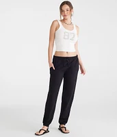 Slouchy High-Waisted Jogger Sweatpants
