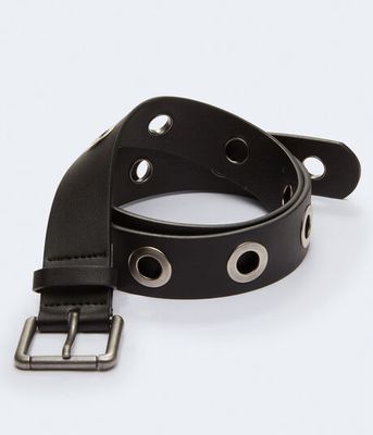 Faux Leather Large Grommet Belt