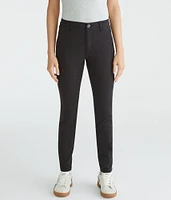 High-Waisted Slim Twill Pants