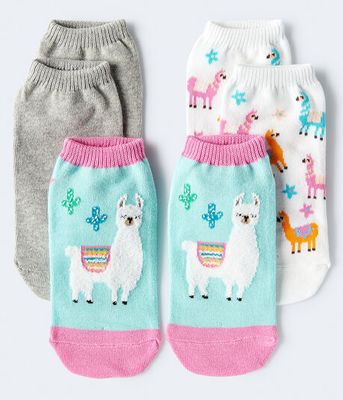 Fuzzy Llama Ankle Sock 3-Pack