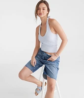Eyelet V-Neck Halter Top