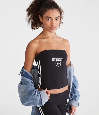 New York City Fold-Over Graphic Tube Top