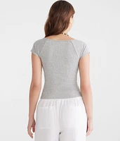 Seriously Soft Lobster Cropped V-Neck Tee