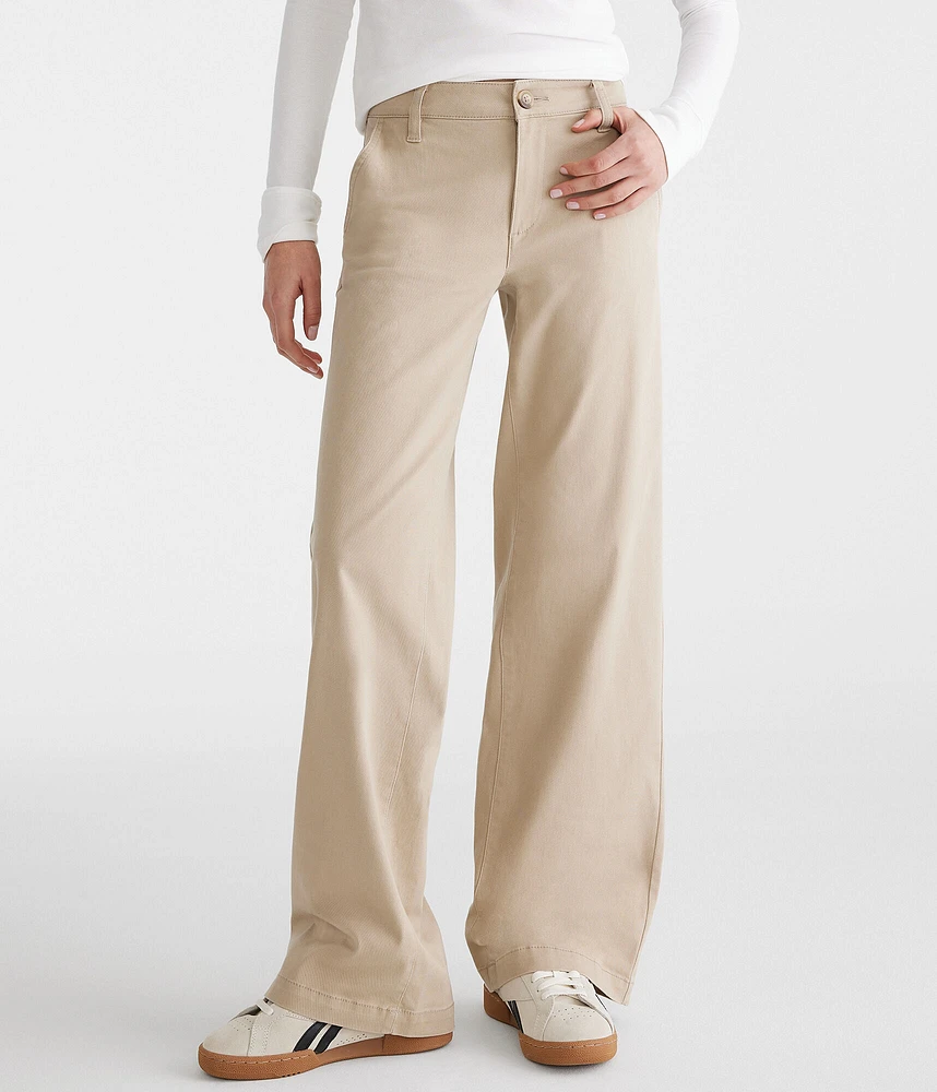 Low-Rise Baggy Wide Leg Uniform Pants