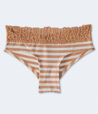 Striped Lace-Trim Cheeky