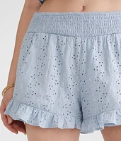 Eyelet Ruffle Boxer Shorts