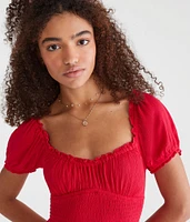 Solid Scoop-Neck Fit & Flare Dress
