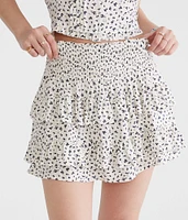 High-Waisted Floral Ruffled Flippy Skort