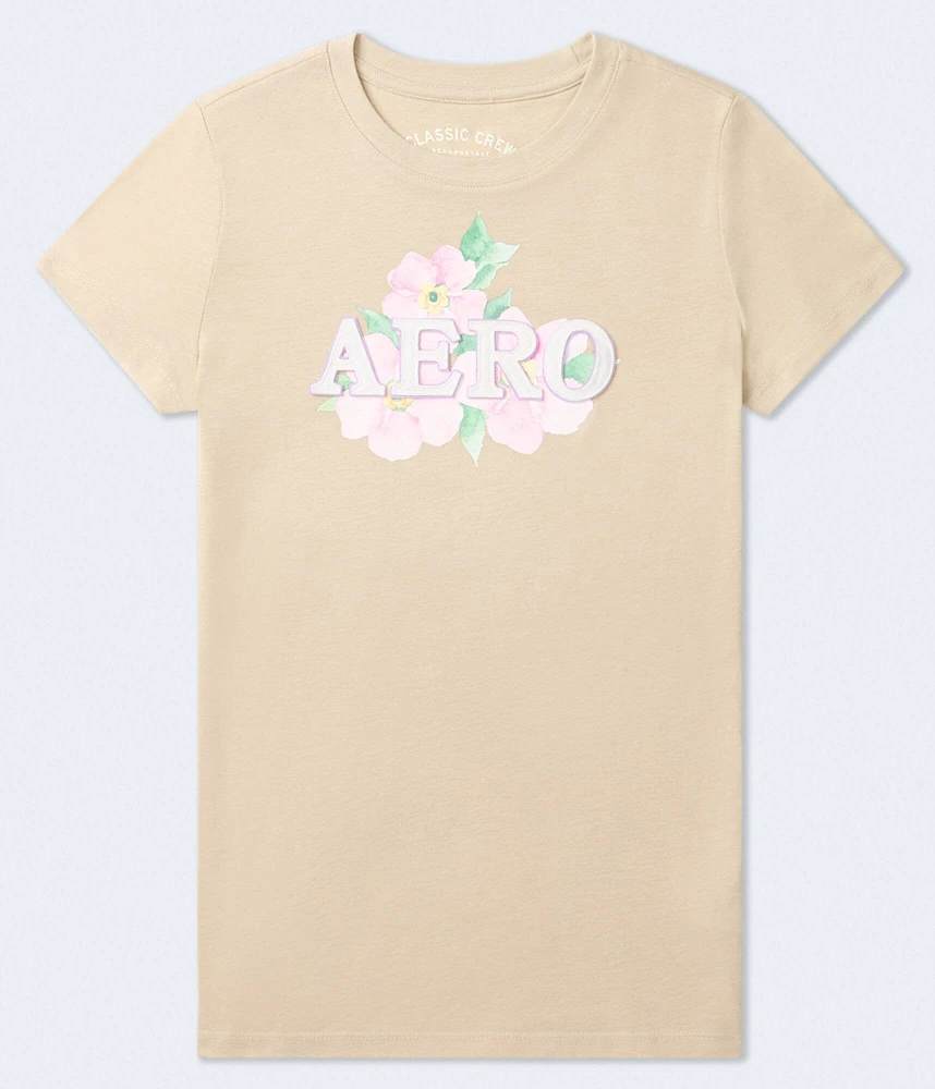Aero Floral Logo Appliqué Graphic Tee