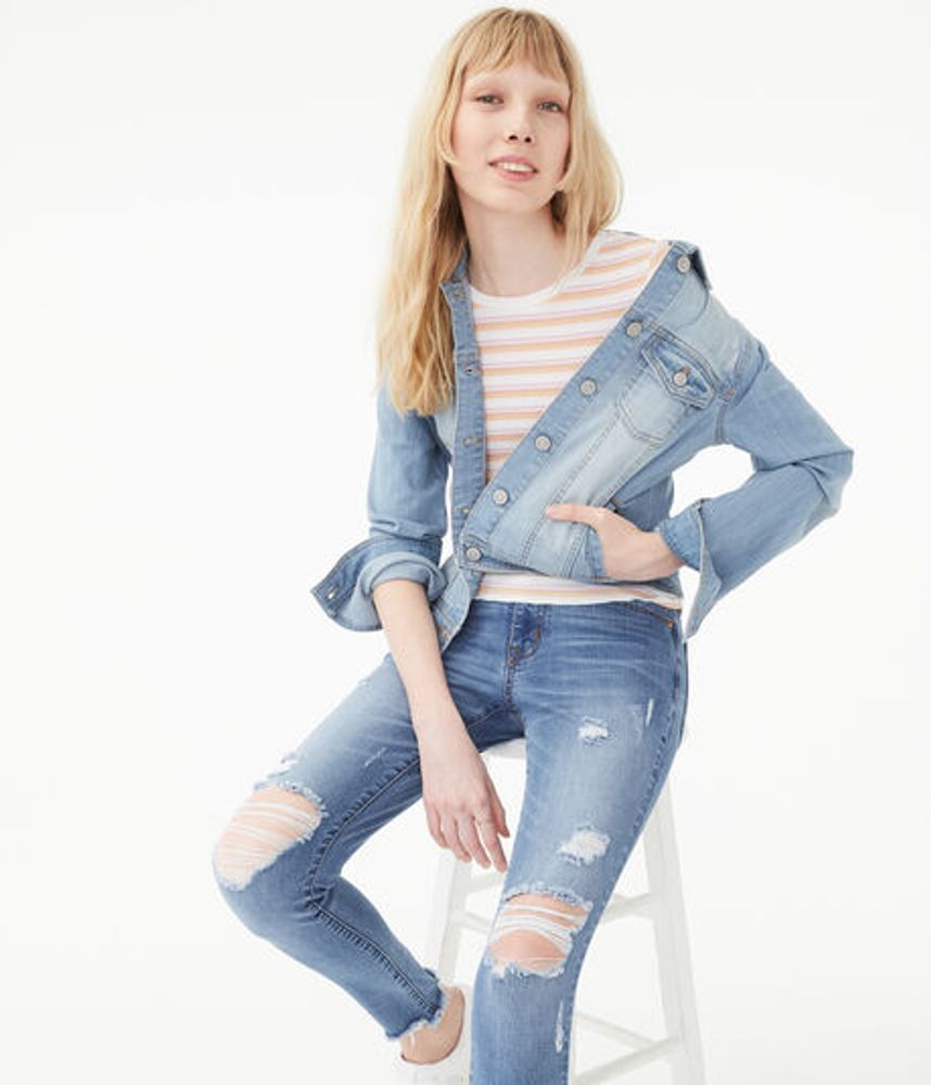 Aéropostale Seriously Stretchy Light Wash Denim Jacket