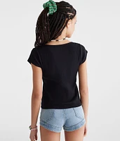 Seriously Soft Scoop-Neck Buttoned Tee