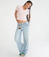 Bow 87 Cropped Graphic Sweater Polo