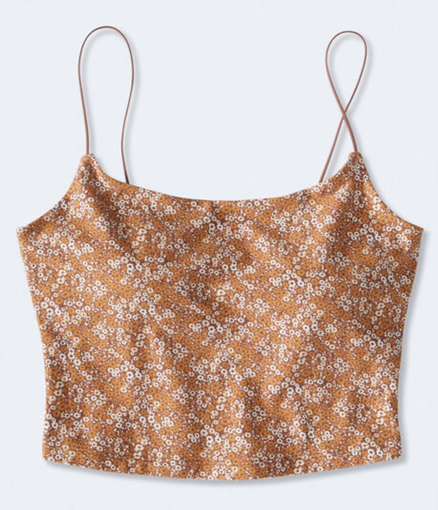 Aéropostale Seriously Soft Floral Cropped Bungee Cami