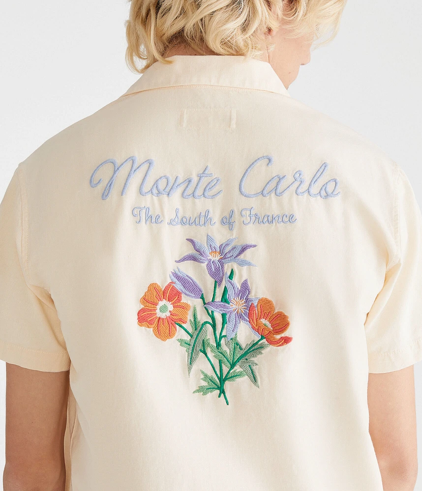 Short Sleeve Monte Carlo Linen Camp Shirt