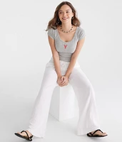 Seriously Soft Lobster Cropped V-Neck Tee