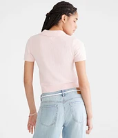 Bow 87 Cropped Graphic Sweater Polo