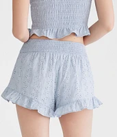 Eyelet Ruffle Boxer Shorts