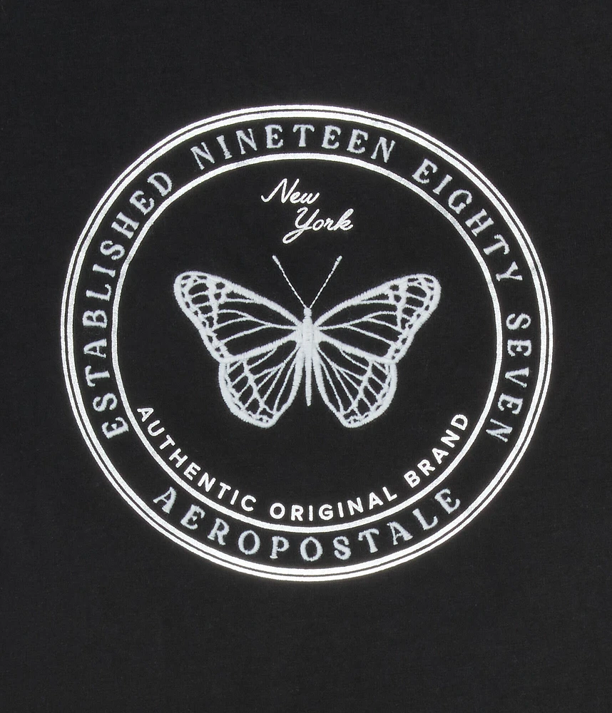 Aeropostale Butterfly Foil Graphic Tee
