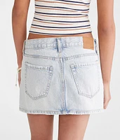 Low-Rise Denim Mini Skirt