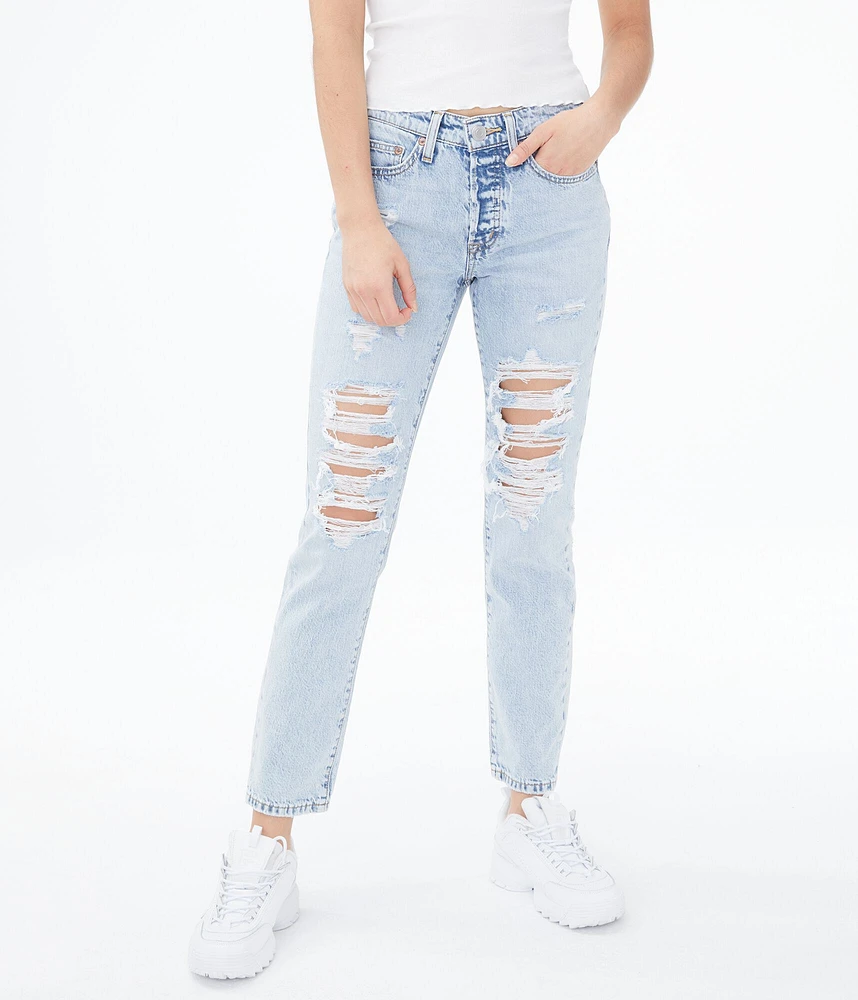 Real Denim Low-Rise Boyfriend Ankle Jean