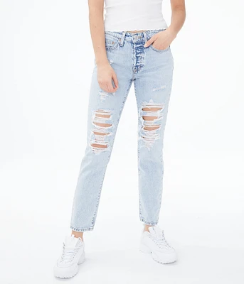 Real Denim Low-Rise Boyfriend Ankle Jean