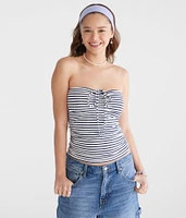 Seriously Soft Striped Cinched Convertible Tube Top
