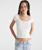 Seriously Soft Henley Tiny Top