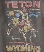 Teton Wyoming Cowboy Graphic Tee