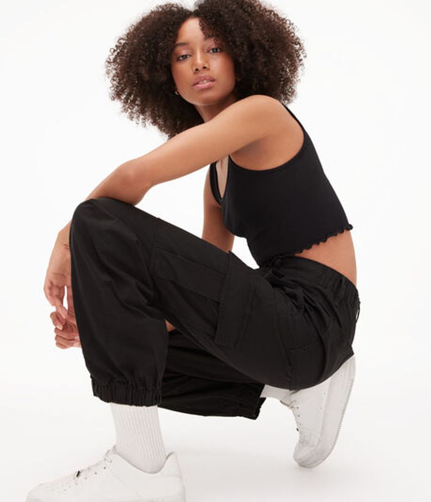 High-Rise Cinched Baggy Cargo Pants