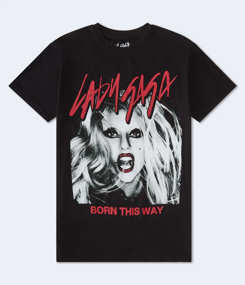 Lady Gaga Born This Way Oversized Graphic Tee