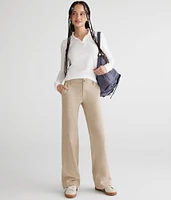 Low-Rise Baggy Wide Leg Uniform Pants