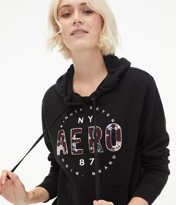 Aero Floral Logo Pullover Hoodie