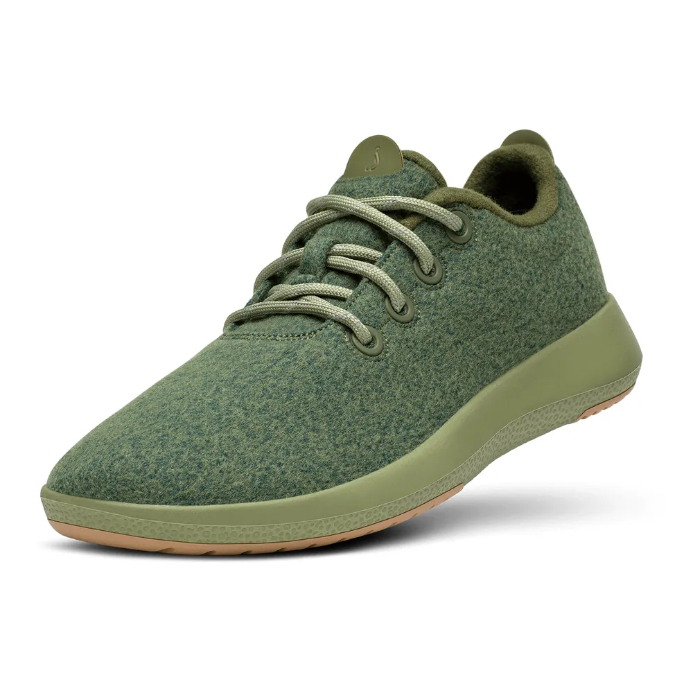 Women's Wool Runner-up Mizzles - Natural Black (Rugged Khaki Sole)