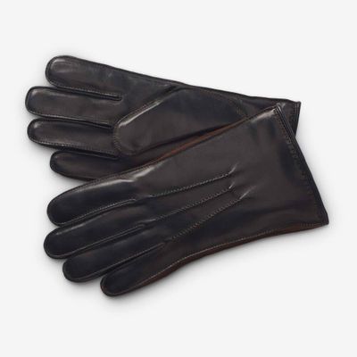 Mixed Leather Cashmere Lined Tech Gloves