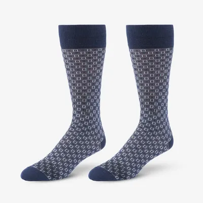 Boxes Pattern Mid-calf Dress Socks