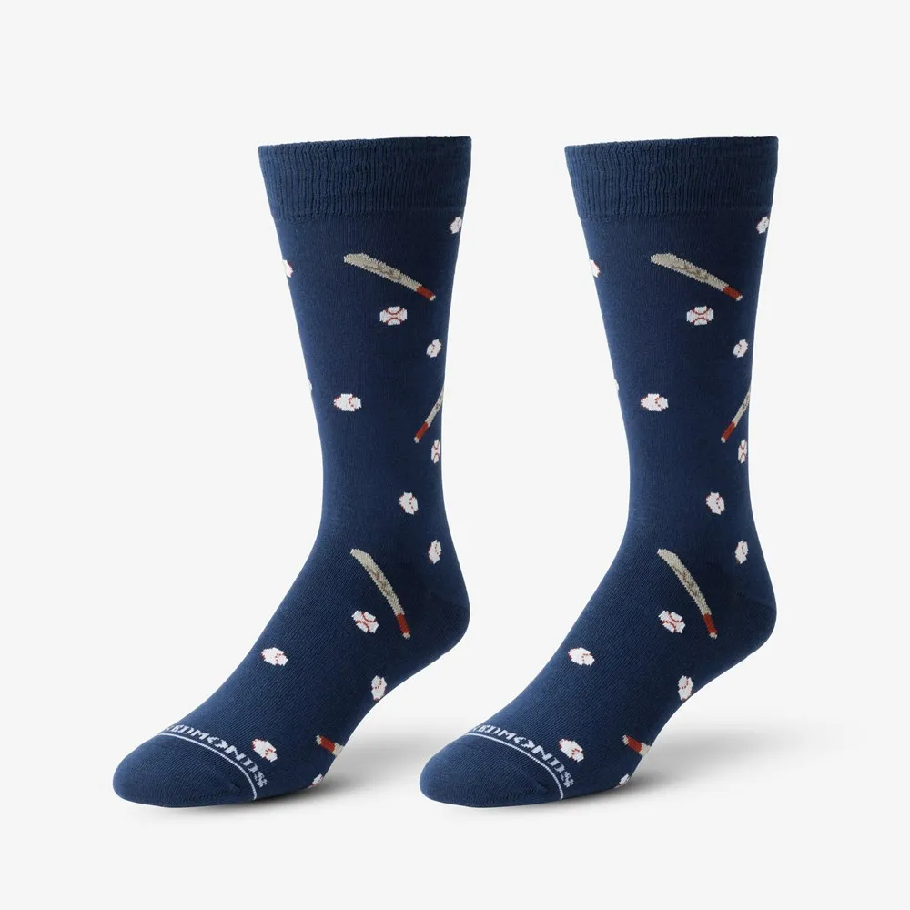 Navy Baseball Pattern Socks