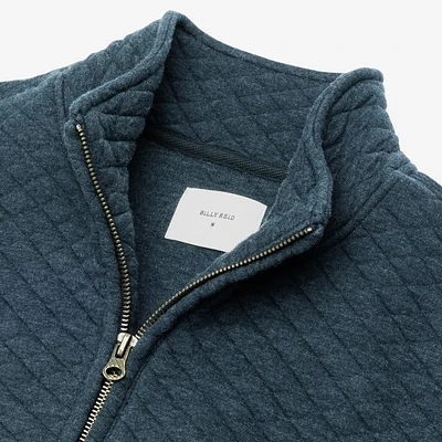 Billy Reid Diamond Quilted Half-zip Sweatshirt