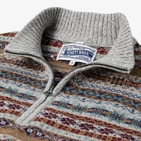 Schott® N.Y.C. Fairisle Quarter Zip Sweater