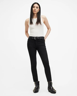 AllSaints Miller Me Stretch Denim Jeans,, Black, Size: