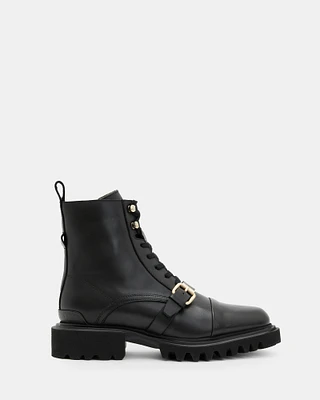 AllSaints Tori Leather Boots,, Black, Size: UK