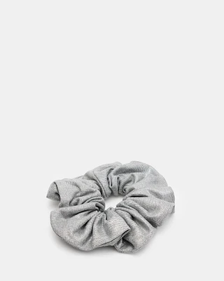 AllSaints Silver Oversized Scrunchie,, Metallic Silver, Size: One Size